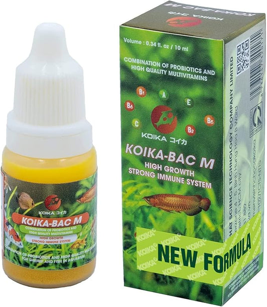 BACM Natural Color Enhancement for Fish, Combination of Probiotic & Multi-Vitamins for Aquarium A, B6, B2, Pleasant Smell (BACM (New Formula), 10ml)