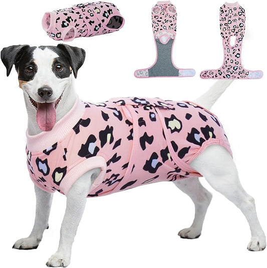 Kuoser Recovery Suit for Dogs, Soft Dog Surgery Suit Female Spay Breathable Neuter Suit for Male Dogs, Anti Licking Onesie Dog Surgical Suit Dog Body Suits After Surgery,Substitute E-Collar & Cone, L