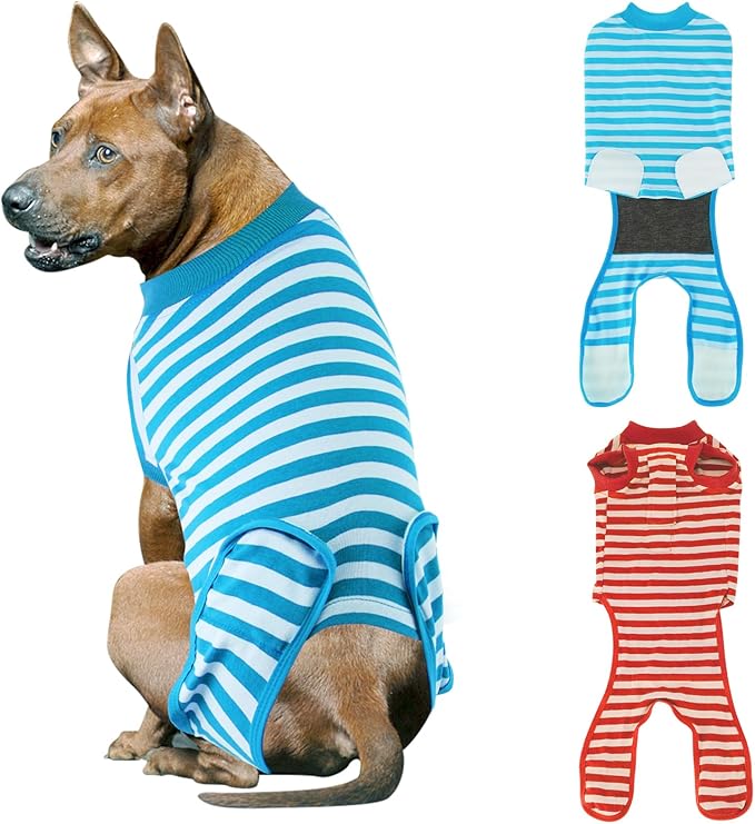 Dog Surgery Recovery Suit 2 Packs, Professional Pet Recovery Shirt Dog Abdominal Wounds Bandages for Male Female Pet Surgical Snugly Suit After Surgery Anti-Licking Dog Onesies XXL