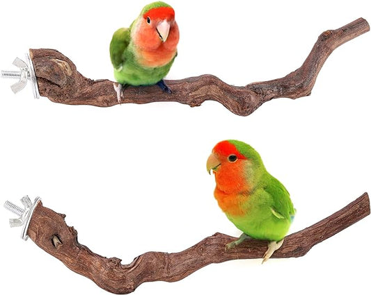 Mogoko Natural Bird Perches Grapevine BirdCage Stands Parrot Cage Accessories for Parrots, Parakeets Cockatiels, Conures, Macaws, Love Birds, Finches