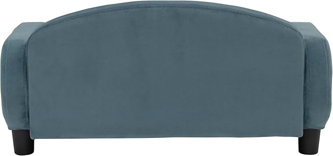 Paws & Purrs Modern Pet Sofa 31.5" Wide Low Back Lounging Bed with Removable Mattress Cover in Espresso/Cornflower