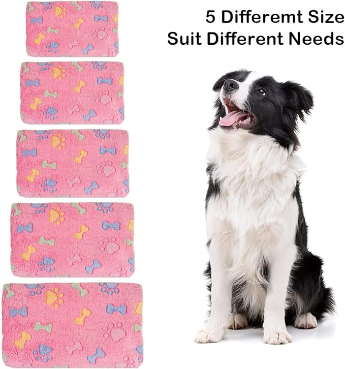 Dono 1 Pack 3 Dog Blankets for Large Dogs-60 * 50 in, Super Soft Fluffy Paw Bone Print Fleece Bed Blanket for Pet, Blanket for Large Dogs, Soft Bed Blanket Cover for Dogs and Cats