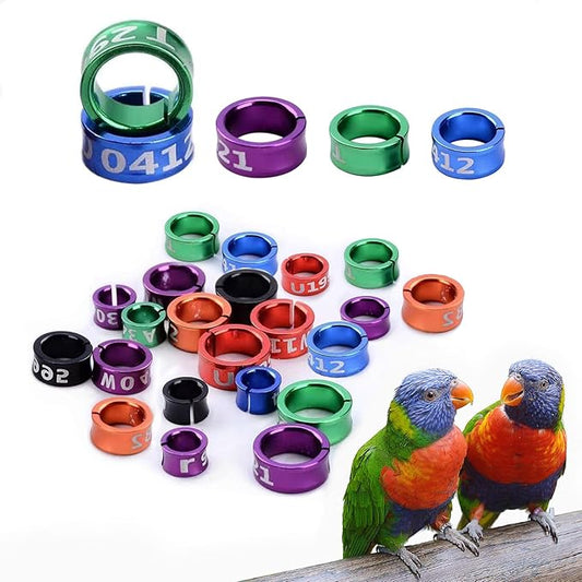 80 Pcs Open Bird Ring Leg Bands,Ultra Lightweight Aluminum Bird Recognition Foot Rings for Parrots,Hibiscus Birds,Peonies,Pigeons,Quails,Rutin Chickens etc (ID:4.7MM)