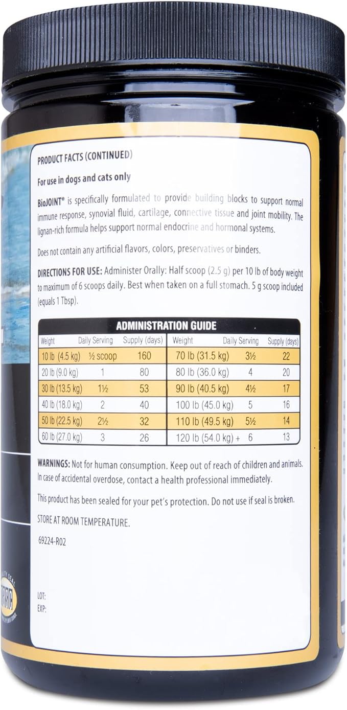 BioJOINT Advanced Joint Mobility Support, Advanced Hip, Joint, Cartilage & Connective Tissue Support, 53-Day Supply for 30-lb. Animal, 14-oz. Powder