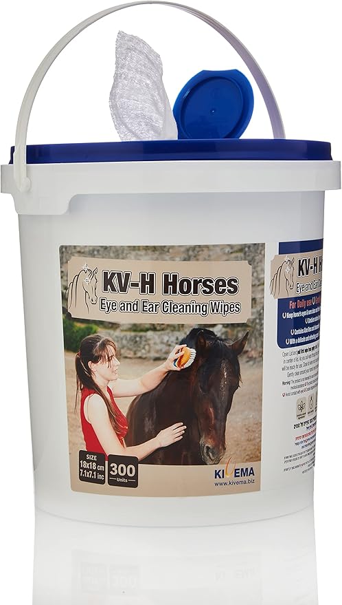 Horses Cleaning Gentle Wipes - Pack of 300 Horse Gentle Wipes Ideal for Sensitive Areas Like Ears, Eyes | Removes Dirt, Grime and odor (300)