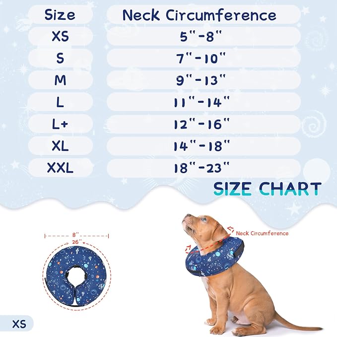 Supet Inflatable Dog Cone Collar for Small Dogs Puppies Cats, Soft Cone for Dogs Cats to Stop Licking, E Collar Dog Neck Donut Dog Cone Alternative After Surgery