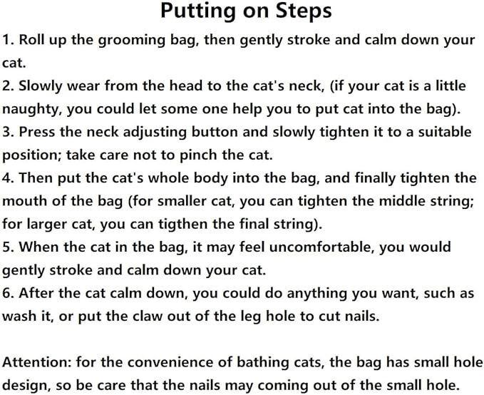 Cat Grooming Bag Puppy Dog Cleaning Polyester Soft Mesh Scratch & Biting Resisted for Bathing Injecting Examining Nail Trimming