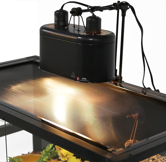 REPTI ZOO 85 Gallon Tempered Glass Reptile Terrarium, 48" x 24" x 18" Easy Folding & Detaching Reptile Habitat Tank with One-hand Opening Door & Blacked-out Back and Screen Ventilation