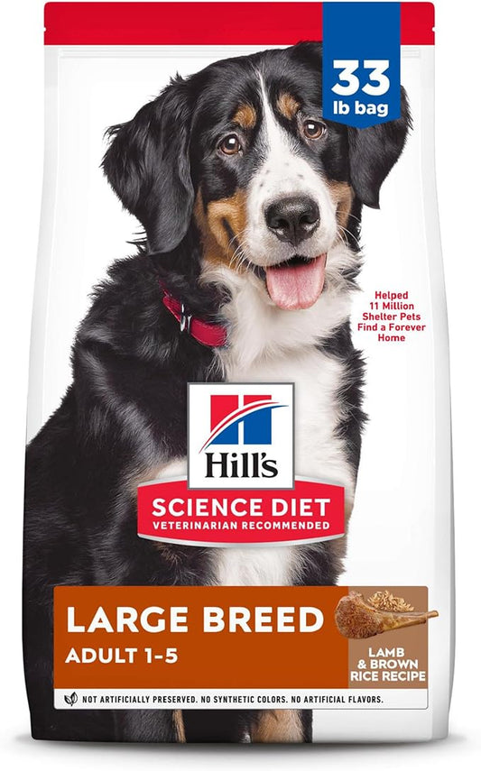 Hill's Science Diet Large Breed, Adult 1-5, Large Breed Premium Nutrition, Dry Dog Food, Lamb & Brown Rice, 33 lb Bag