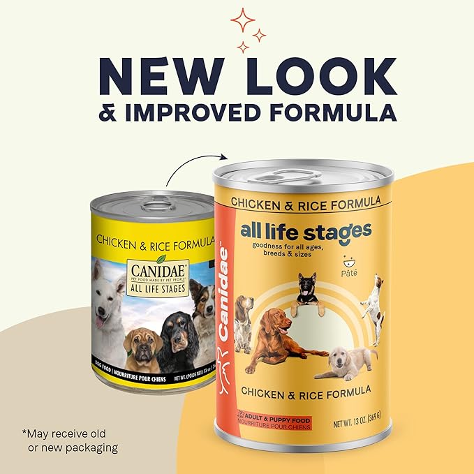 Canidae All Life Stages Premium Wet Dog Food for All Breeds, All Ages, Chicken & Rice Recipe, 13 oz. (Case of 12)