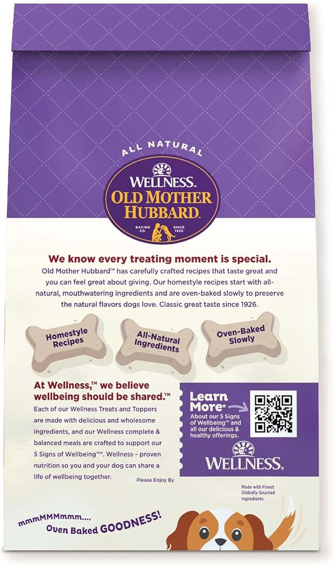 Old Mother Hubbard by Wellness Classic Liv'R'Crunch Natural Dog Treats, Crunchy Oven-Baked Biscuits, Ideal for Training, 20 ounce bag