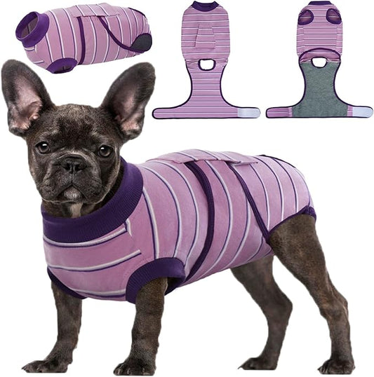 Kuoser Dog Recovery Suit, Soft Dog Onesie for Surgery Female Spay Dog Surgical Recovery Suit Male Neuter, Anti Licking Abdominal Dog Surgical Suit Pet Bodysuit Alternative to Cone of Shame, M