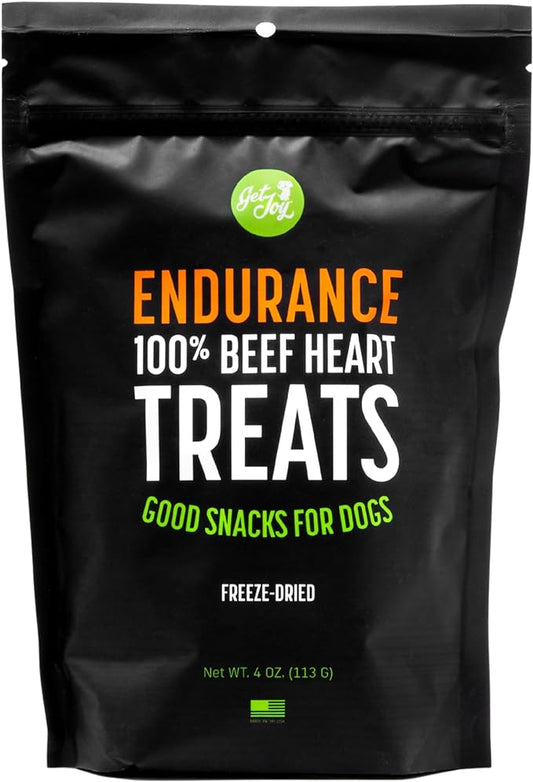 Freeze Dried Superfood 100% Beef Heart Dog Treats, 4 Ounce Bag, Single Ingredient Organ Meat, High Protein, Heart Health, Energy, Muscle Repair, Grain Free & Gluten Free, Made in USA