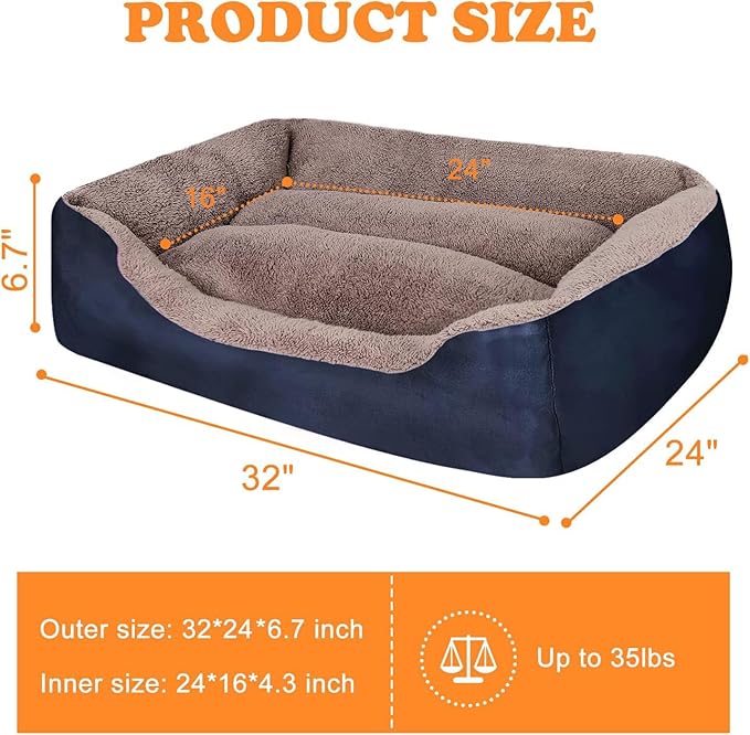 PUPPBUDD Dog Beds for Medium Dogs, Washable Dog Bed Comfortable and Breathable Pet Bed Rectangle Warming Dog Bed for Medium Dogs