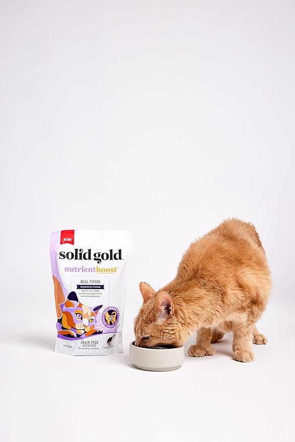 Solid Gold NutrientBoost Meal Topper for Cats - High Protein Crunchy Cat Treats Rich in Vitamins Minerals and Amino Acids - 1 Pound