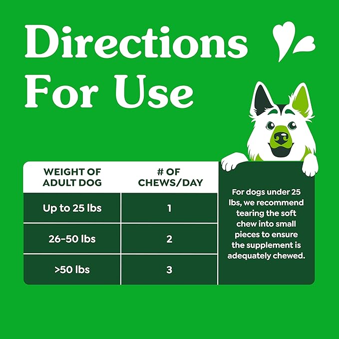 Greenies Supplements Hip and Joint Supplements for Dogs, Chicken Flavor, 30 Count Soft Chews Dog Joint Supplements, 6.08 oz.