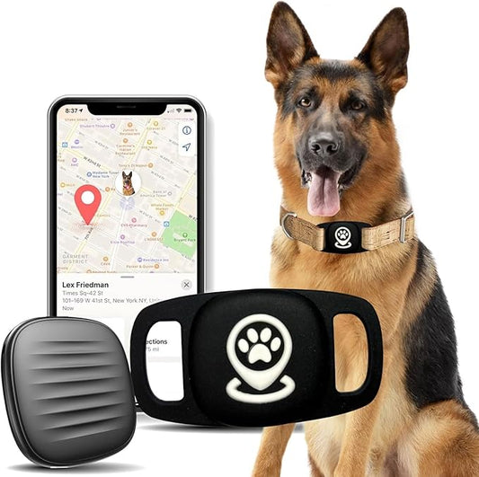 Pet Tracker for Dog, Dog Tracker Smart Pet Location Tracker with Collar Holder, Personalized Smart Item Finder, MFi Certificated Dog Tracking Device, No Monthly Fee, Works with Find My (iOS Only)