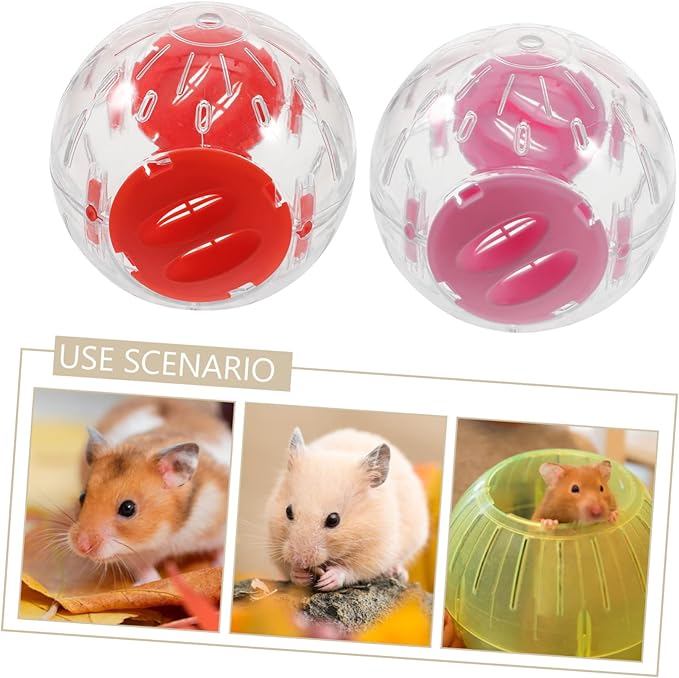 Ipetboom 4 Pcs Small Hamster Sports Ball Hamster Rolling Hamster Car Hamster Running Ball Gerbil Exercise Hamster Balls for Dwarf Hamsters Hamster Sports Toy Hedgehog Exercise Wheel Pp