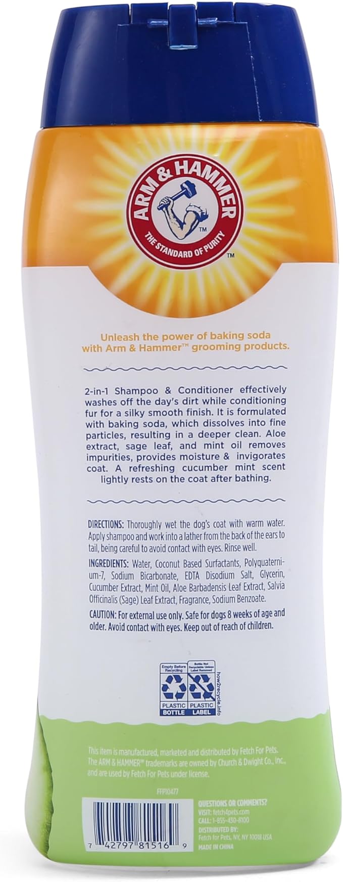 Arm & Hammer for Pets 2-in-1 Shampoo & Conditioner for Dogs | Dog Shampoo & Conditioner in One | Cucumber Mint, 20 Ounces - 2 Pack Dog Shampoo and Conditioner for All Dogs