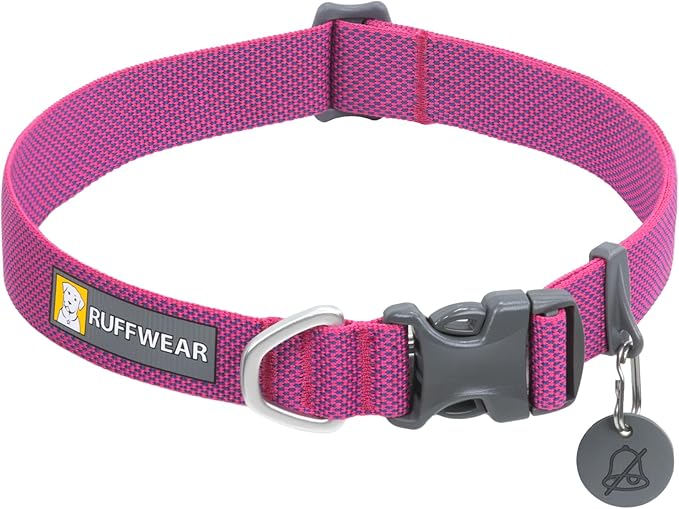 Ruffwear, Hi & Light Dog Collar, Minimal and Ultralight Collar for Everyday Walks and Runs, Alpenglow Pink, 9"-11"