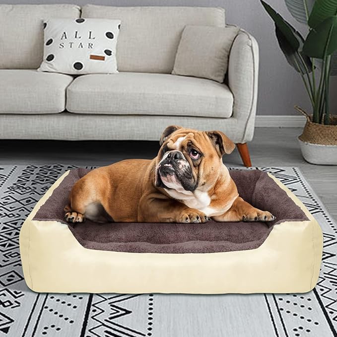 PUPPBUDD Dog Beds for Medium Dogs, Washable Dog Bed Comfortable and Breathable Pet Bed Rectangle Warming Dog Bed for Medium Dogs