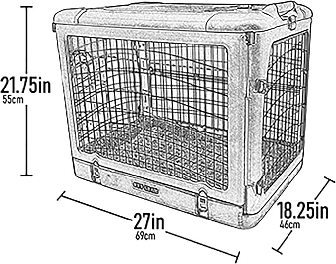 Pet Gear “The Other Door” 4 Door Steel Crate with Plush Bed + Travel Bag for Cats/Dogs, Sage, 27 Inch, (PG5927BSG)