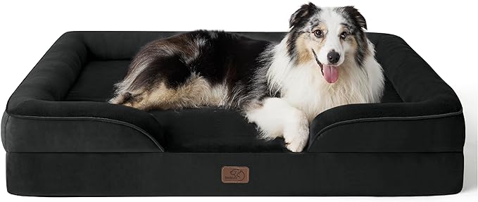 Bedsure Orthopedic Dog Bed for Extra Large Dogs - XL Washable Dog Sofa Beds Large, Supportive Foam Pet Couch Bed with Removable Washable Cover, Waterproof Lining and Nonskid Bottom, Black