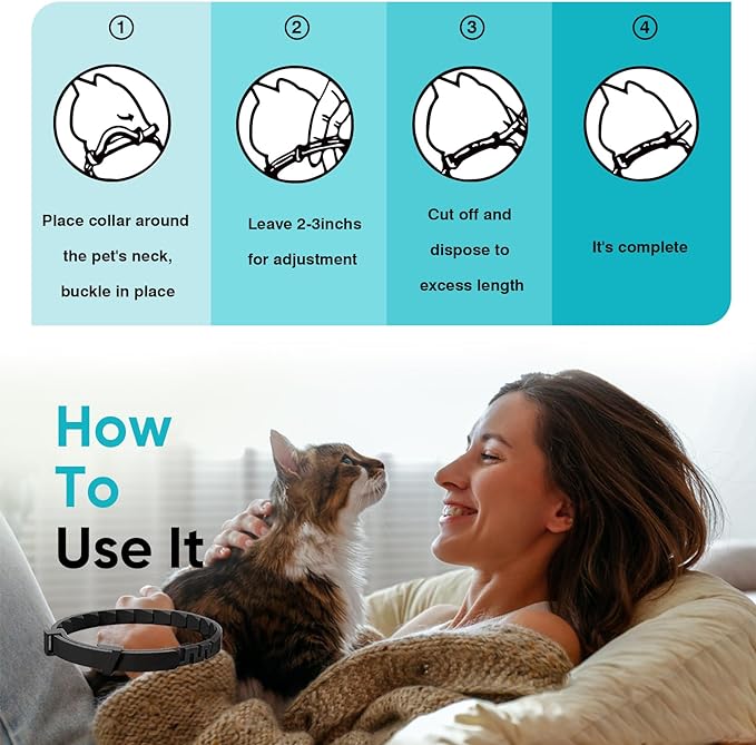 Pheromone Calming Collar Stress and Anxiety Relief Lasts 30 Days Calming Collar for Cats Cat Calm Collar Cat Adjustable Appeasing Calming Collar for Kitten Kitty Calm Collar Make Cat Relaxed 4 Pack