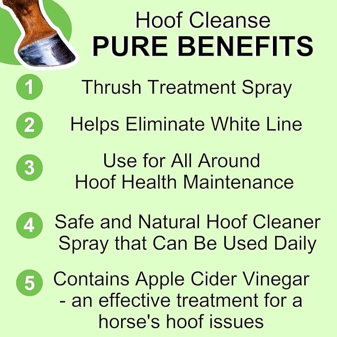 Horse Hoof Cleaner, Thrush and White Line Treatment for Horses, Hoof Cleanse, All Natural Horse Hoof Care Products to Maintain A Healthy Hoof