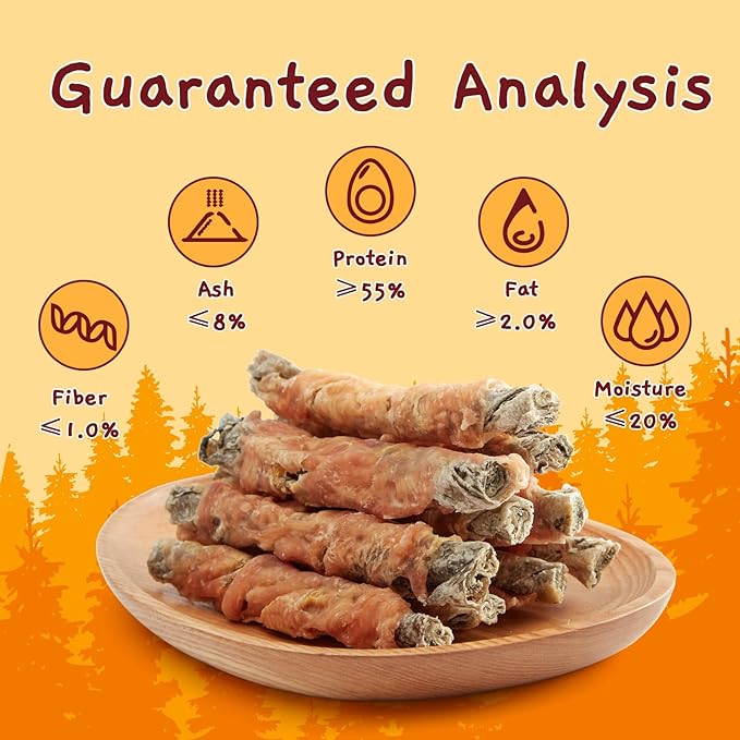 Jungle Calling Dog Treats, High Protein Dog Chewy Treats Healthy Teeth and Coat, Chicken Wrapped Cod Skin Sticks, Rawhide Free Cod Fish Skin Treats for Dogs, 10.6 oz