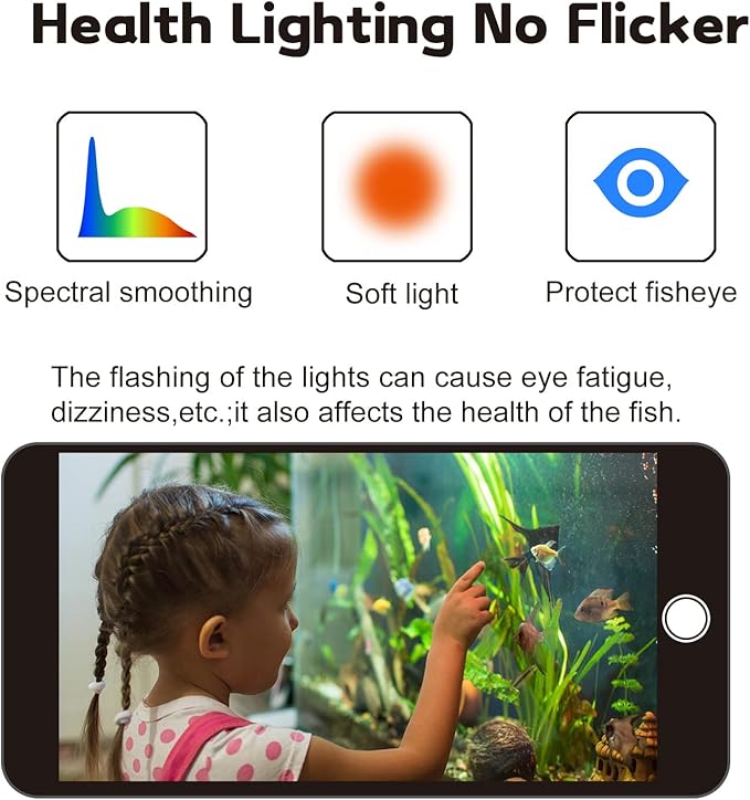 Fish Tank Light LED Aquarium Lights with Extendable Bracket (Switch Version, 24-30")