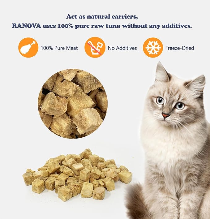 Freeze-Dried Salmon Training Raw Single Ingredient Cat Treats, Solve Pet's Picky Eating Problem(Salmon)