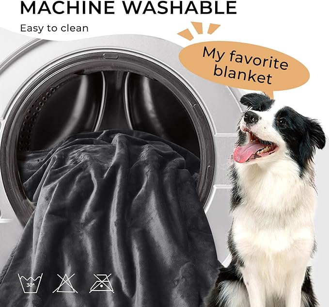 Luciphia Waterproof Blanket for Large Dogs Liquid Proof Furniture Protector Washable Pet Reversible Bed Cover for Couch Soft Sherpa Fleece Cat Blanket for Small Medium Grey Small（40" x 28"）