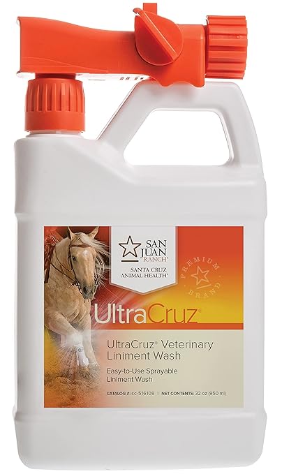 UltraCruz Veterinary Liniment Wash for Horses, 32 oz with Travel Spray