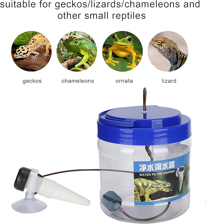 GLOGLOW Reptile Drinking Feeder, Reptile Water Dripper Kit Plants Irrigation Devices Reptile Humidifier Watering Tool for Pet Reptile