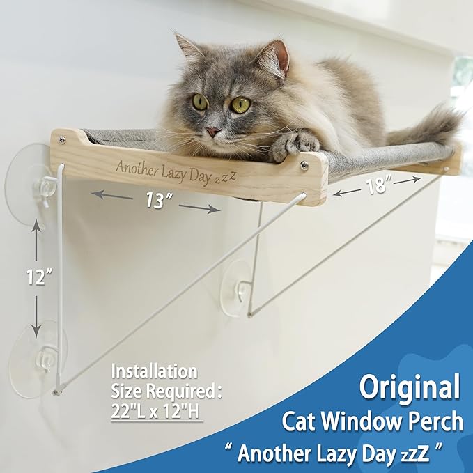 Cat Window Perch, Foldable Cat Hammock for Window, Stable Window Shelves for Indoor Cats, Set includes 2 Pack of Window Stairs