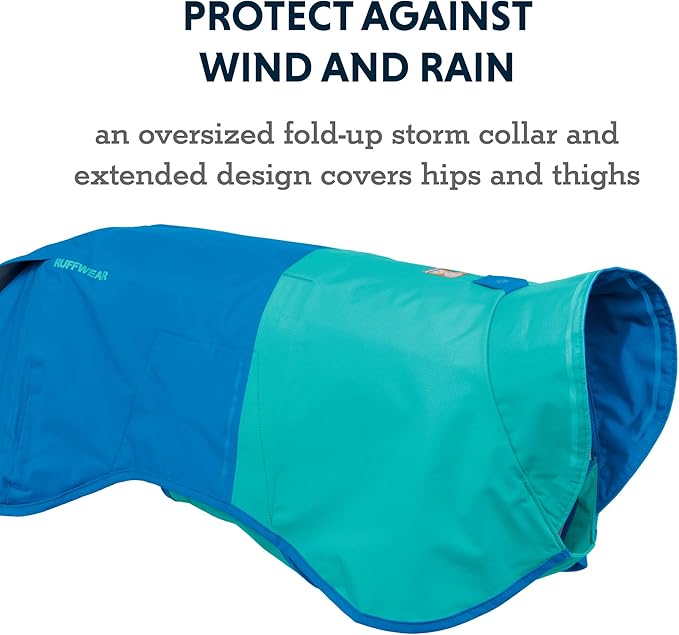 Ruffwear, Sun Shower Dog Raincoat, All-Weather Jacket, Waterproof, Windproof & Lightweight, Blue Dusk, X-Large