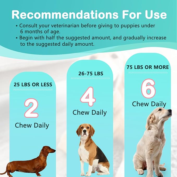 Hemp Calming Chews for Dogs Anxiety Relief Dog Calming Treats Natural Ingredients Dog Calming Chews Aid with Separation, Barking and Sleeping, Promote Relaxation, Reduce Stress