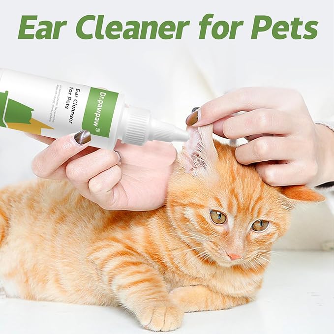 Ear Cleaner Solution for Dog & Cat - Ear Infection Treatment without Irritation - Dog Ear Wash for Itch Relief & Soothing Inflammation - Ear Wax, Debris and Odor Removal Drops