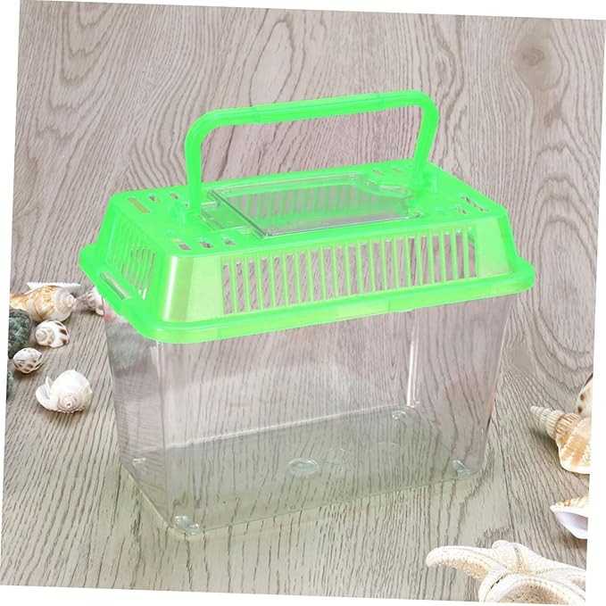 Plastic Turtle Fish Tank Glass Containers Clear Container Hamster Tank Portable Fish Tank Gecko Habitat Portable Tortoise Terrarium Turtle Habitat Plastic Aquarium Turtle Tank Mini