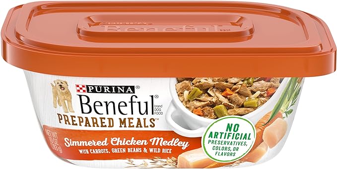 Purina Beneful Gravy Wet Dog Food, Prepared Meals Simmered Chicken Medley - (8) 10 oz. Tubs