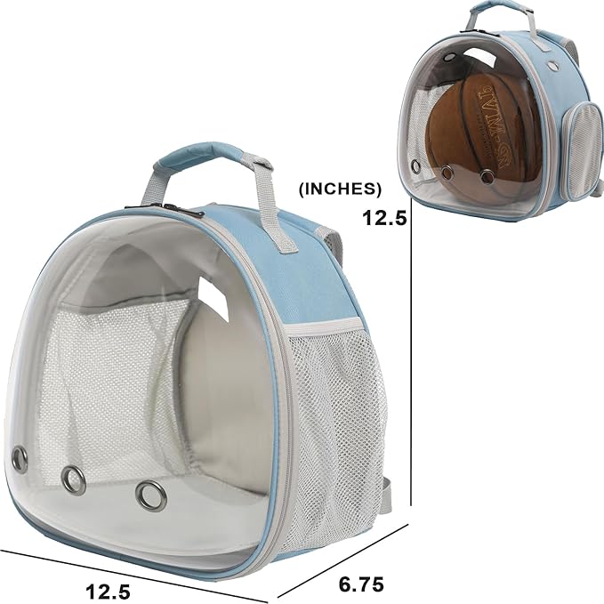 Guinea Pig Carrier,Guinea Pig Carrier for 2,Reptile Travel Carrier for Lizards Sugar Glider Hedgehog Rat Parrot Birds (Blue, Backpack+Triangle HMK)