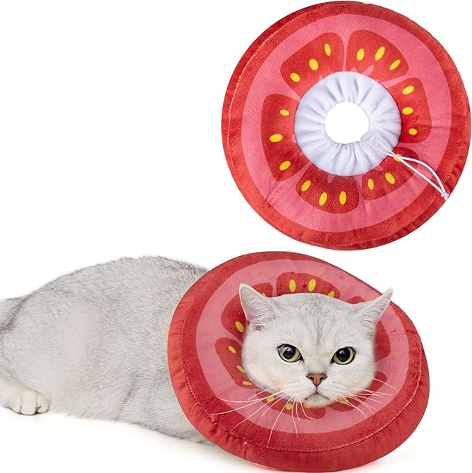 ANWA Adjustable Cat Cone Collar Soft, Cute Cat Recovery Collar, Cat Cones After Surgery for Kittens