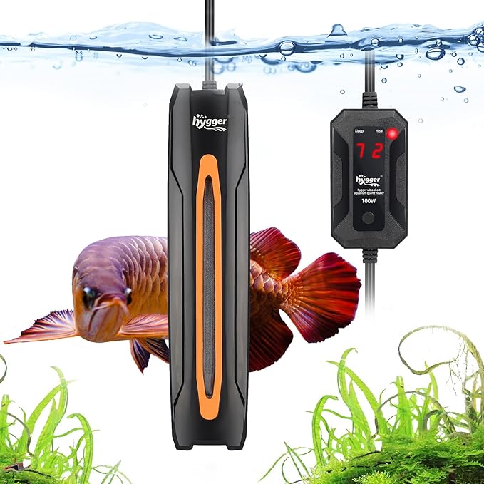 hygger 800W Aquarium Heater, Quartz Fish Tank Heater with LED Digital Display Thermostat Controller for 80-160 Gallon Freshwater Saltwater Tank