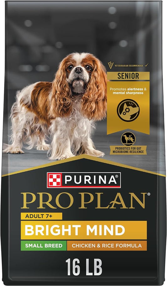 Purina Pro Plan Small Breed Senior Dog Food, Bright Mind 7+ Chicken & Rice Formula - 16 lb. Bag