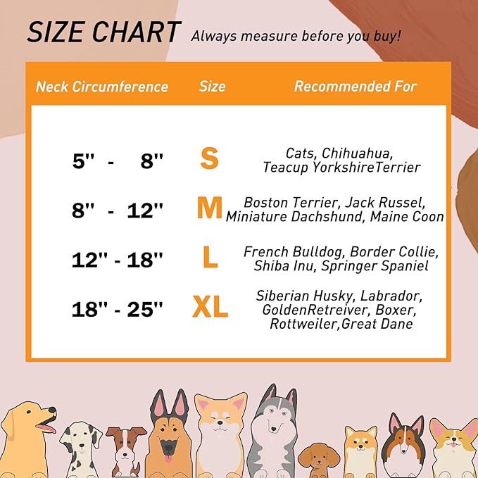 Inflatable Dog Collar-Soft Protective Cone for Dogs After Surgery,Dog Donut Collar Suitable for Dogs and Cats,Dog Cone Collar to Prevent Pets from Touching Stitches,Wounds,Rashes(Orange,L)