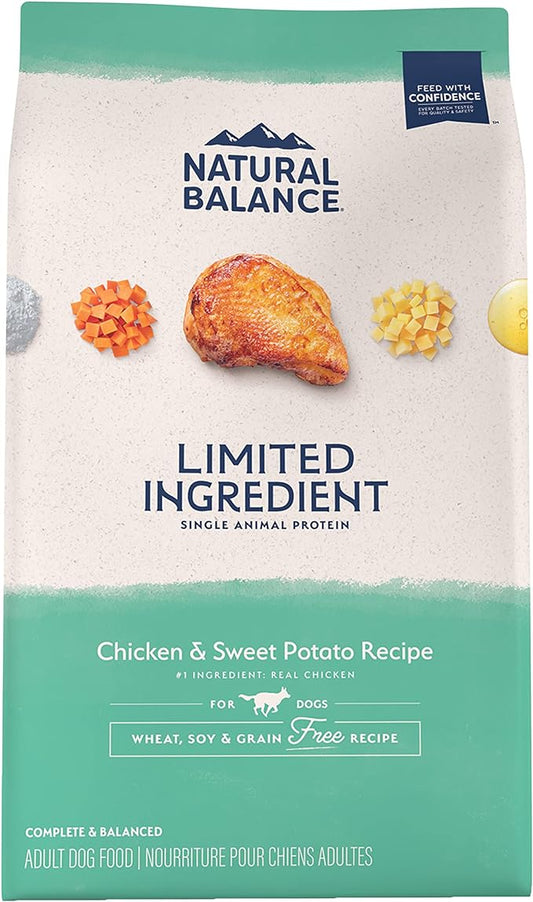 Natural Balance Limited Ingredient Adult Grain-Free Dry Dog Food, Chicken & Sweet Potato Recipe, 4 Pound (Pack of 1)