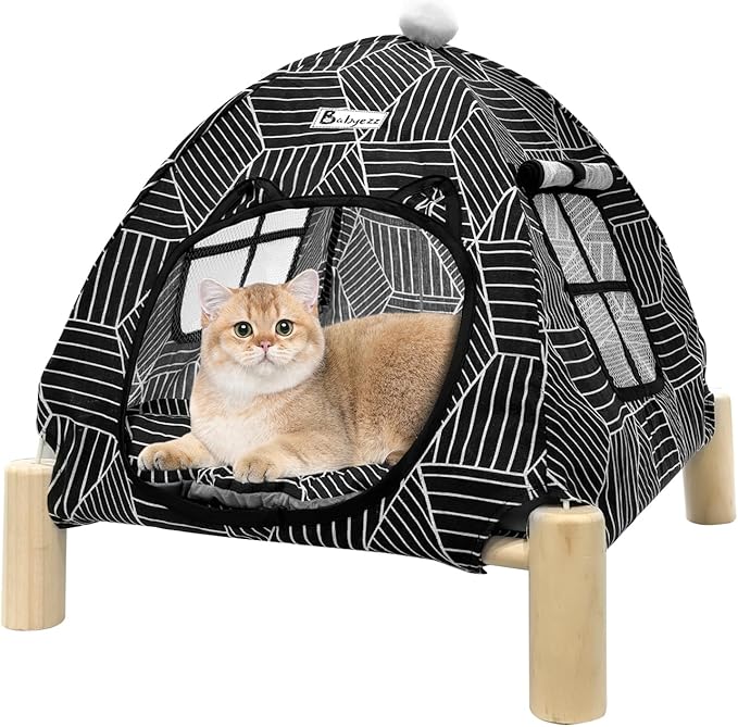 Pet House,Cat and Dog Waterproof Tent House,Breathable Washable Indoor/Outdoor Pet Tent,Suitable for Kitty, Puppy, Bunny and Small Animal(Black Diamond)