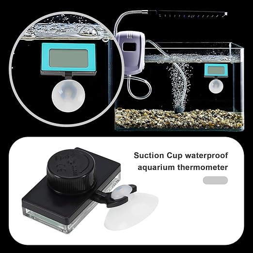 1PC Fish Tank Temperature Thermometer Waterproof Thermometer for Aquariums Reptile Habitats Small Pet Enclosures ABS Plastic