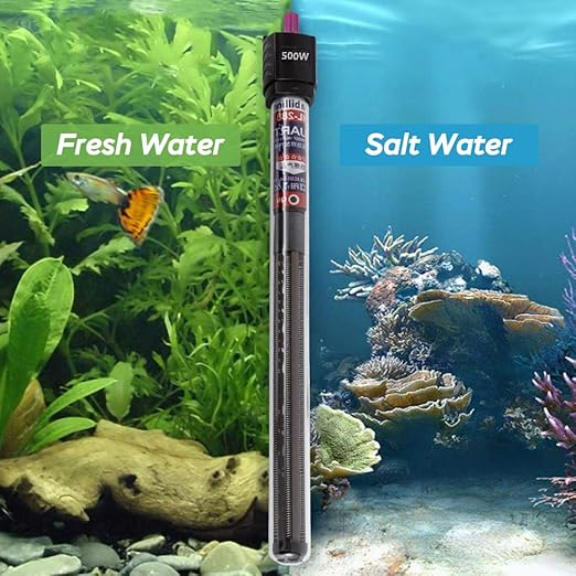 MQ Submersible Aquarium Heater Auto Thermostat, 300W Fish Tank Heater with LCD Digital Aquarium Thermometer, Shatter-Proof and Blast-Proof